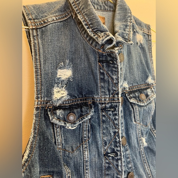 American Eagle Y2K Distressed Denim Vest Medium 2008 - Picture 8 of 11